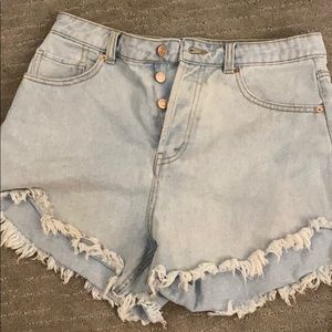 High waisted jean shorts